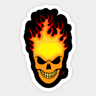 Skull on Fire Sticker